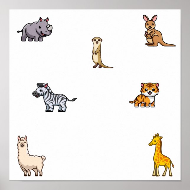 Wildtiersammlung Poster (Vorne)