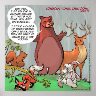 Wildtierückblick auf den Klimawandel Lustiges Post Poster