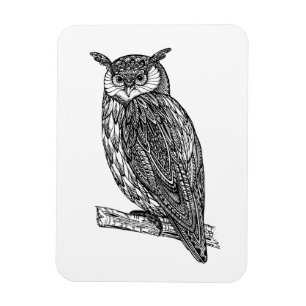 Wildtotem-Tier-Owl-Doodle Magnet