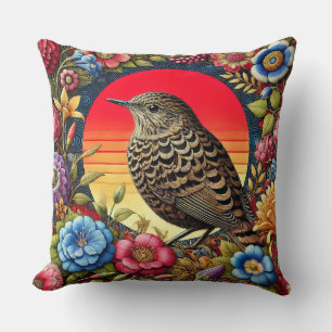 🌸 Wildvogel-Blumengarten-Geschenk für Naturliebha Kissen