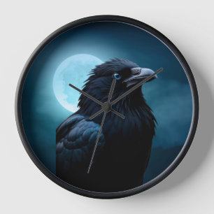 Wildvögel Moon Crow-Raven Uhr