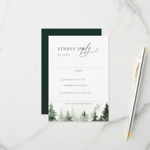 Wildwälder Pinienbäume Hochzeit-RSVP-Karte RSVP Karte