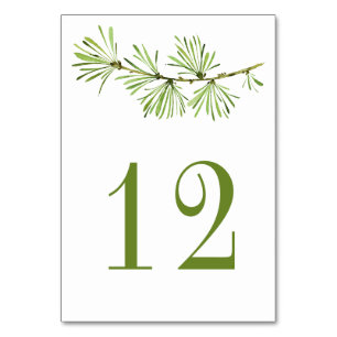 Wildwälder Rustikale Minimalistische Kiefernzweigu Tischnummer