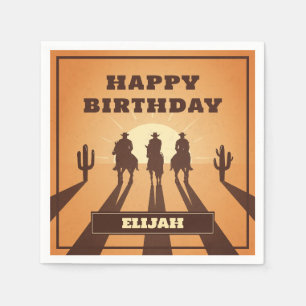 Wildwest Cowboys Sonnenuntergang Serviette