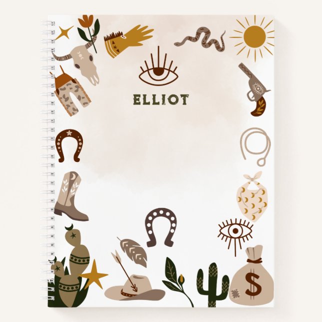 Wildwest Rodeo Cowboy Notizbuch (Vorderseite)