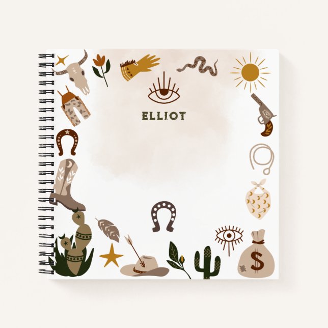 Wildwest Rodeo Cowboy Notizbuch (Vorderseite)