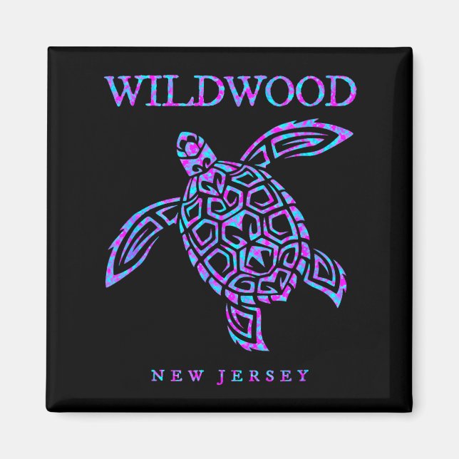 Wildwood New Jersey Sea Turtle Beach Vacation Men  Magnet (Vorne)