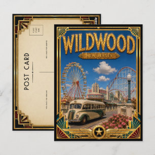 Wildwood New Jersey Vintage Art Deco Golden Age Postkarte