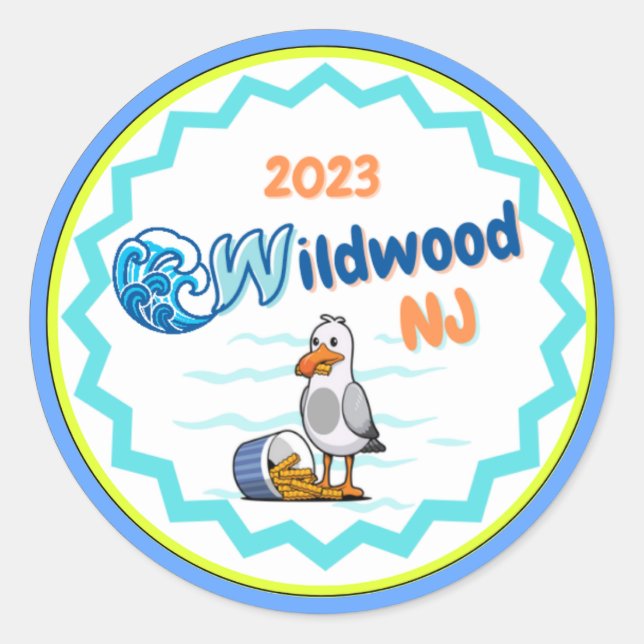 Wildwood NJ 2023 Sticker Seagull (Vorderseite)