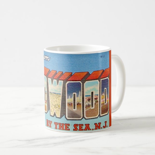 Wildwood NJ Alte Postkarten-Tasse Kaffeetasse (VorderseiteRechts)