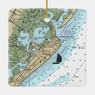 Wildwood NJ Chart Keramikornament