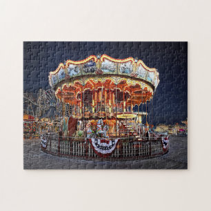 Wildwood NJ – Venezianisches Karussell bei Nacht Puzzle