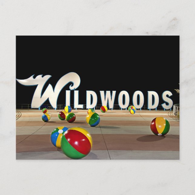Wildwood Sign in Wildwood New Jersey Postkarte (Vorderseite)