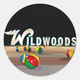 Wildwood Sign in Wildwood New Jersey Runder Aufkleber