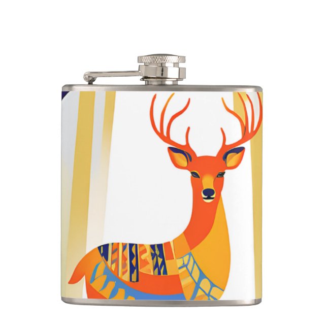 Wildwood Stag Vinyl Wrapped Flask Flachmann (Vorderseite)