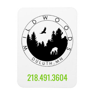 Wildwoods Logo-Magnet mit Telefonnummer Magnet
