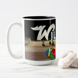 Wildwoods Zeichen auf der Promenade in Wildwood NJ Zweifarbige Tasse