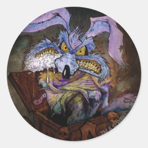 WILE E. COYOTE™ A Loony in the Box Runder Aufkleber