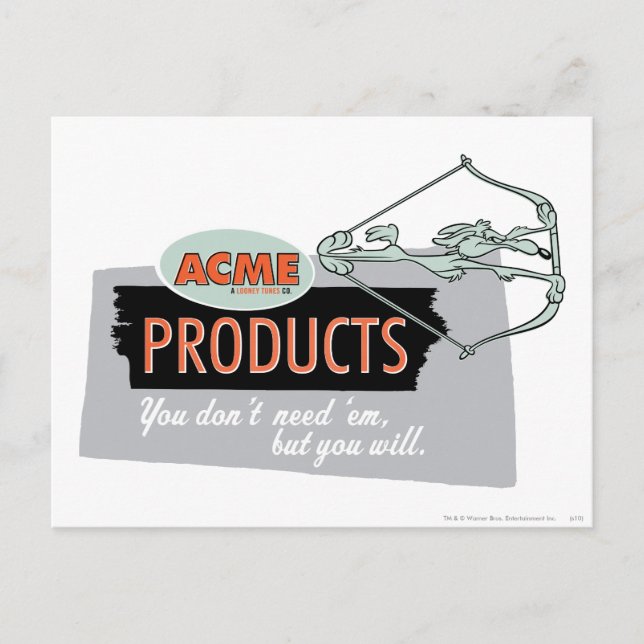 WILE E. COYOTE™ Acme Products 9 Postkarte (Vorderseite)