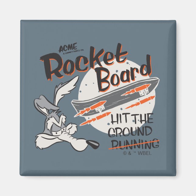 WILE E. COYOTE™ ACME Raketenskateboard Magnet (Vorne)