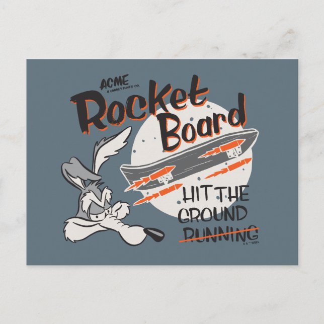 WILE E. COYOTE™ ACME Rocket Board Postkarte (Vorderseite)