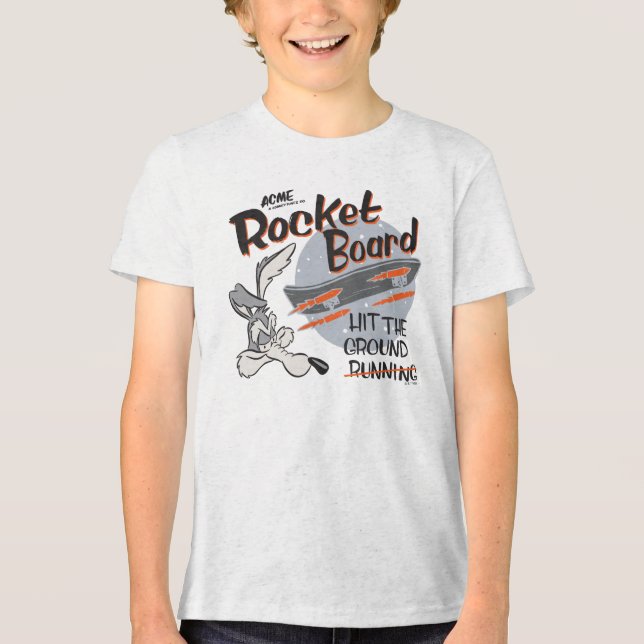WILE E. COYOTE™ ACME Rocket Board Tri-Blend Shirt (Vorderseite)