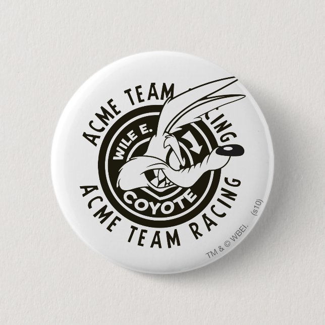 Wile E. Coyote Acme Team Racing B/W Button (Vorderseite)
