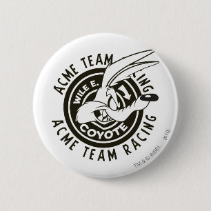 Wile E. Coyote Acme Team Racing B/W Button