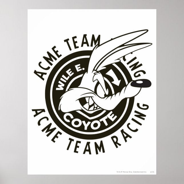 WILE E. COYOTE™ Acme Team Racing B/W Poster (Vorne)