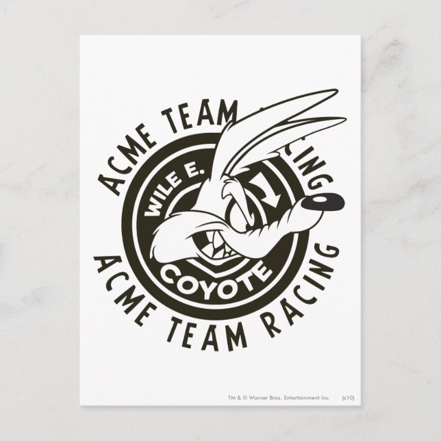 WILE E. COYOTE™ Acme Team Racing B/W Postkarte (Vorderseite)