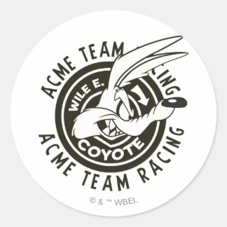 WILE E. COYOTE™ Acme Team Racing B/W Runder Aufkleber