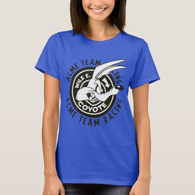 Wile E. Coyote Acme Team Racing B/W T-Shirt (Vorderseite)