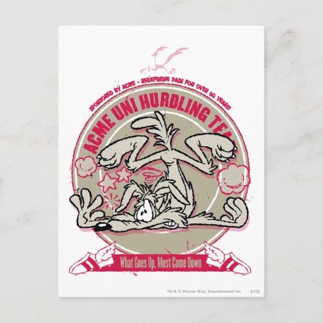 WILE E. COYOTE™ ACME Uni Hurdling Team Postkarte (Vorderseite)