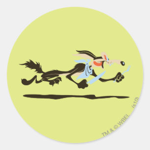 WILE E. COYOTE™ Chasing Dinner Runder Aufkleber