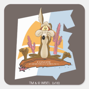 WILE E. COYOTE™ (Fleischfresser ernsthaft) Quadratischer Aufkleber