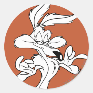 WILE E. COYOTE™ Looking erfreut Runder Aufkleber