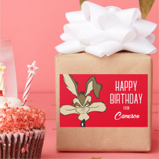 WILE E. COYOTE™ Pleased Head Shoot | Happy Birthda Rechteckiger Aufkleber