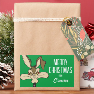 WILE E. COYOTE™ Pleased Head Shoot | Happy Holiday Rechteckiger Aufkleber