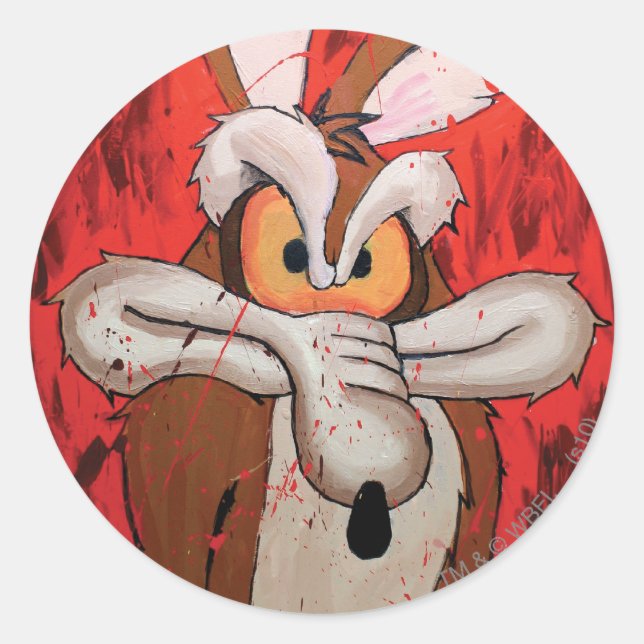 WILE E. COYOTE™ Red Fury Runder Aufkleber (Vorderseite)