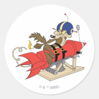WILE E. COYOTE™ - Start der roten Rakete Runder Aufkleber