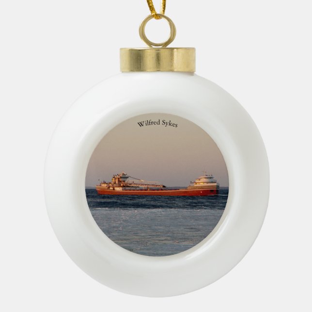 Wilfred Sykes Ball oder Schneeflocke Keramik Kugel-Ornament (Vorderseite)