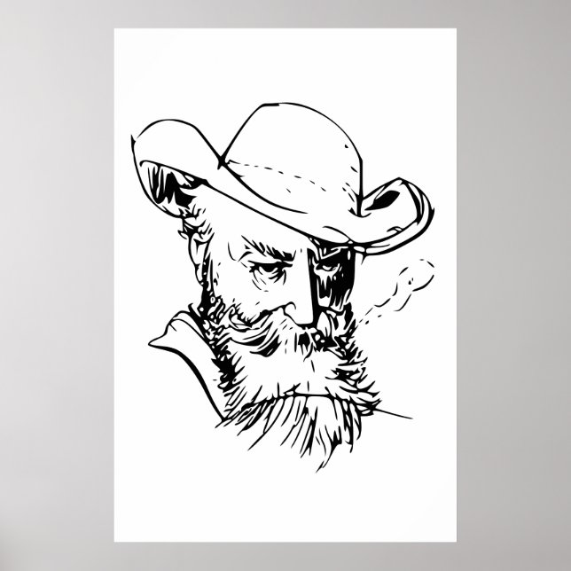 Wilhelm Busch Self Portrait Poster (Vorne)