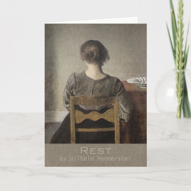 Wilhelm Hammershøi Erholung CC0693 Grußkarte Karte (Vorderseite)