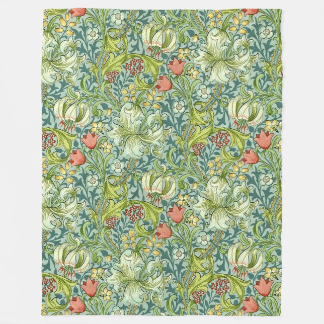 Wilhelm Morris Vintages Blumendesign Fleecedecke (Vorderseite)