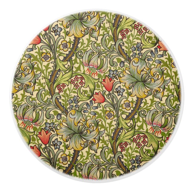 Wilhelm Morris Vintages Blumendesign Keramikknauf (Vorderseite)