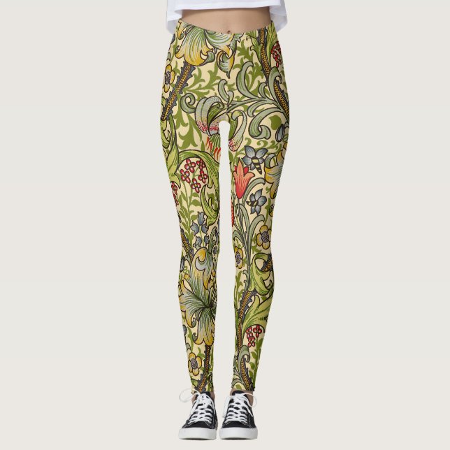 Wilhelm Morris Vintages Blumendesign Leggings (Vorderseite)