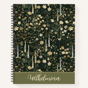 Wilhelmina Dark Daisy Floral Deluxe Notizbuch