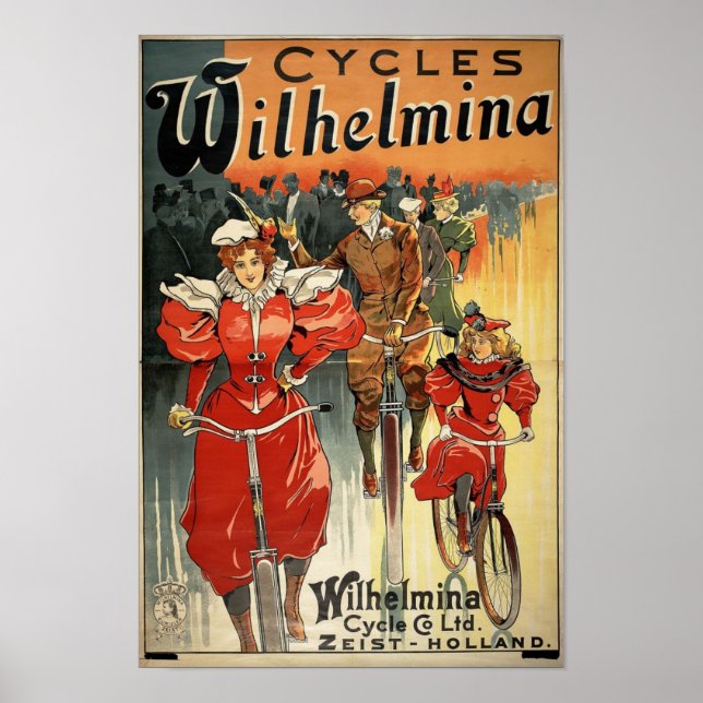 Wilhelmina räkelt Viktorianische Fahrradwerbung Poster (Vorne)