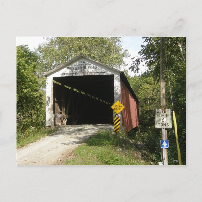Wilkins Mill Bridge, Parke Landkreis, Indiana, Pos Postkarte (Vorderseite)