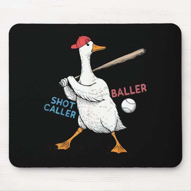 Will Baller Shot Caller Lustiger Gans Spielen Mousepad (Vorne)